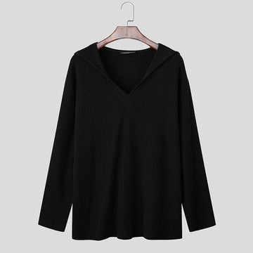 AIDASE  -  Men Sweater Solid Color Knitted Navy Collar Long Sleeve Male Pullovers Streetwear 2025 Fashion Casual Men Clothing S-5XL aidase-shop